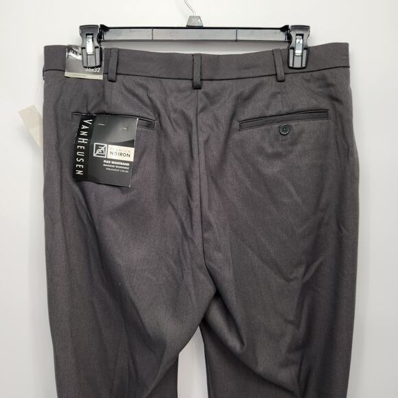 NWT Van Heusen Gray Straight Fit Pants Men's Trouser Slacks 36X32 - Picture 8 of 9